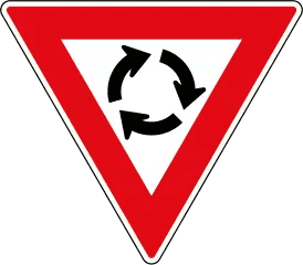 Give Way (Yield) at Roundabout