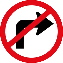 Right Turn Prohibited Ahead