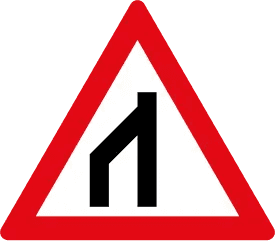 Dual Carriageway Ends Ahead (Left)